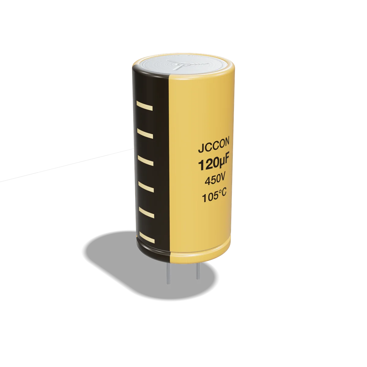 خازن الکترولیتی 120µF 450V JCCON طلایی