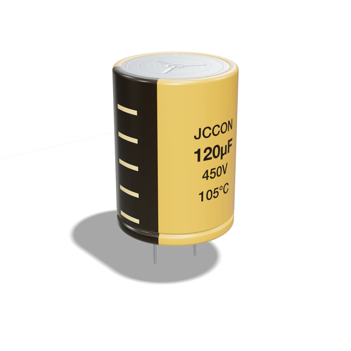 خازن الکترولیتی 120µF 450V JCCON طلایی